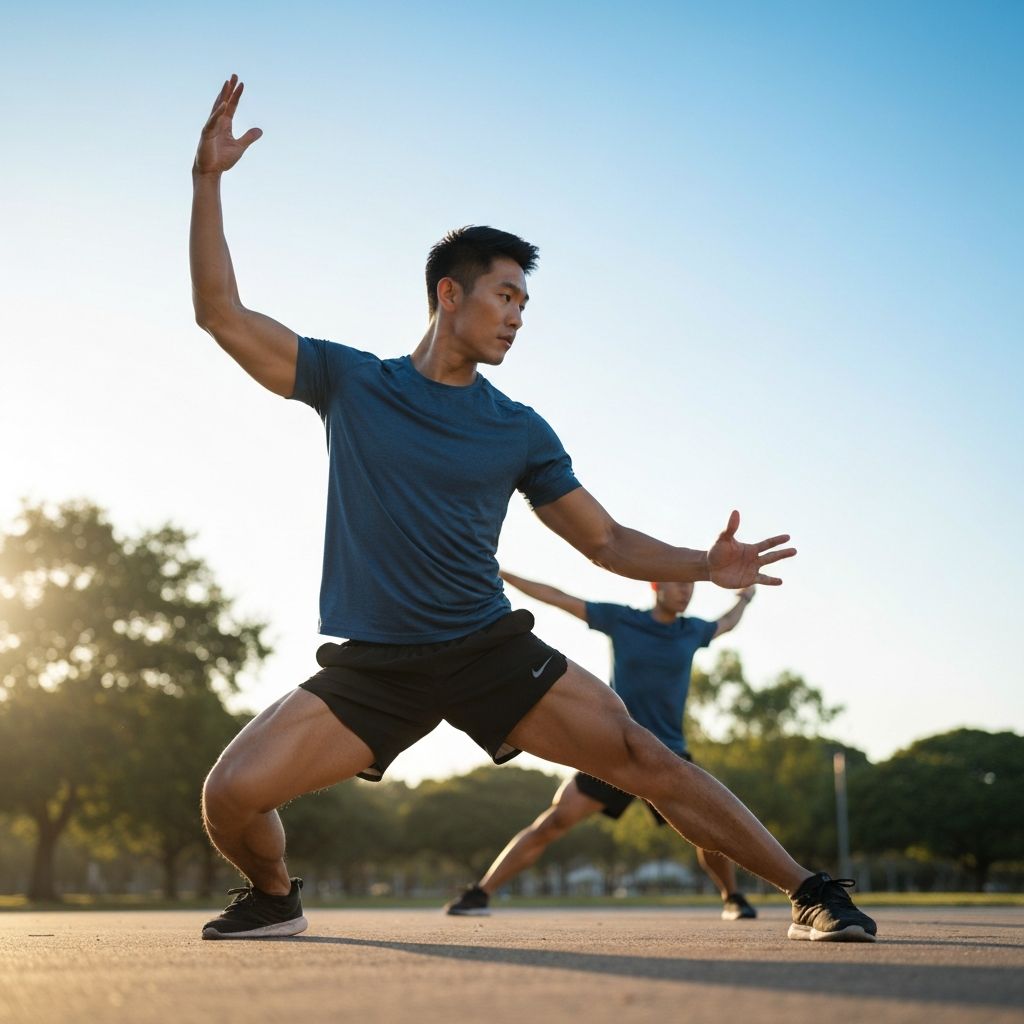 Man doing daily exercises