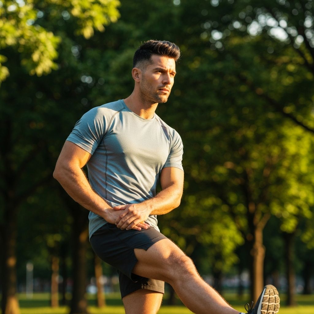 Man stretching before exercise